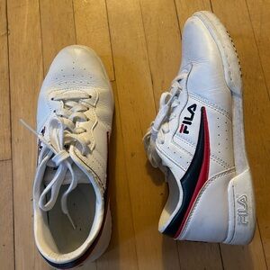 Fila Original Fitness Athletic Shoe White Navy Red LOGO Size 9